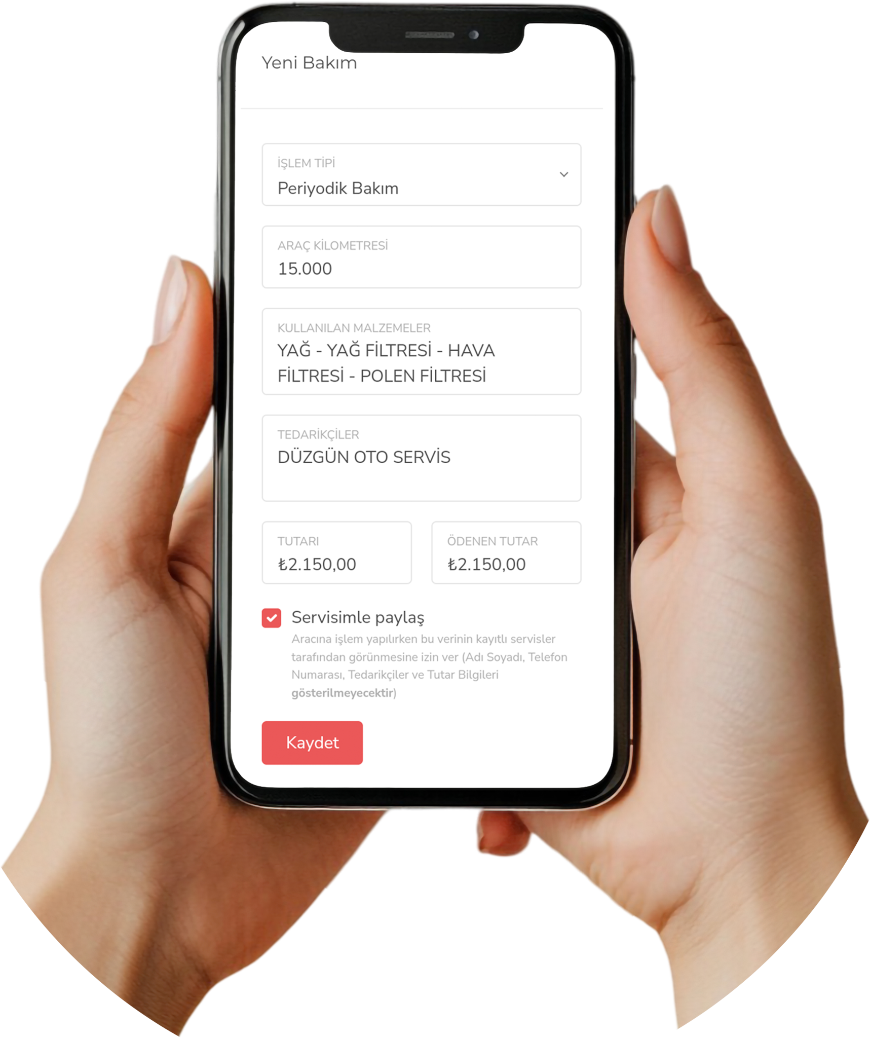 Yağkartı kullanım ekranı